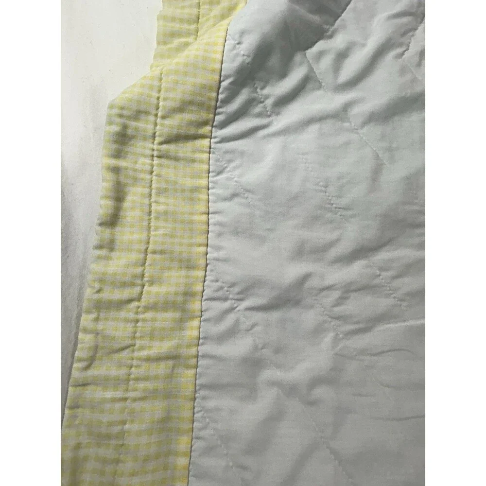 Vintage Handmade Koala Bear Baby Quilt Yellow Blue Two-Sided